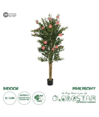 GloboStar® Artificial Garden PINK PEONY 21097 Τεχνητό Διακοσμητικό Δέντρο Παιώνια Μ80 x Π70 x Υ160cm